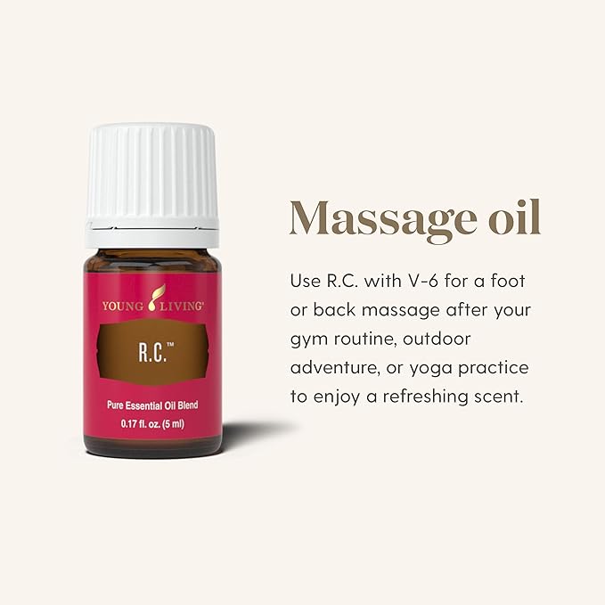 Young Living R.C. 5ml Essential Oil - 100% Pure and Premium-Grade - Cypress and Eucalyptus Blend for a Refreshing Breathing Experience - Aromatherapy Diffuser