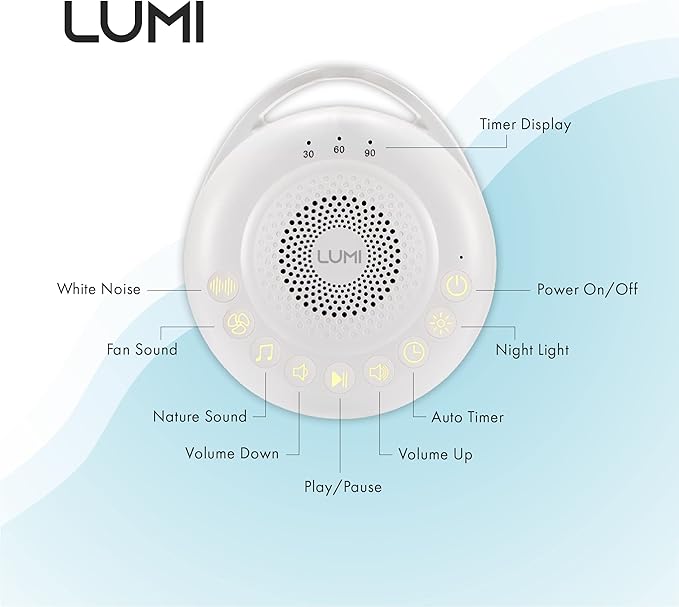 Zello | Portable Pro White Noise Machine | 30 Sounds | Red Light Sleep Aid | 3 Night Light Levels | Sleep Timer | 20 Hours Battery Life | USB Rechargeable | Baby Sleep Aid | Sleep Sound Machine