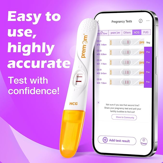 Premom Pregnancy Test Midstream: Early HCG Detection Sticks - 5 Pack Pregnant Test Kit