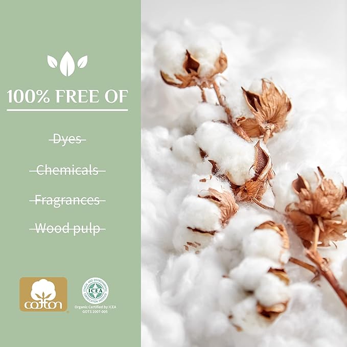 Organyc Certified Organic Cotton Liners for Incontinence, Certified Odor Control, Free from Perfumes, Dyes, Plastics, and Chemicals, Ultra-Thin, 96 Count