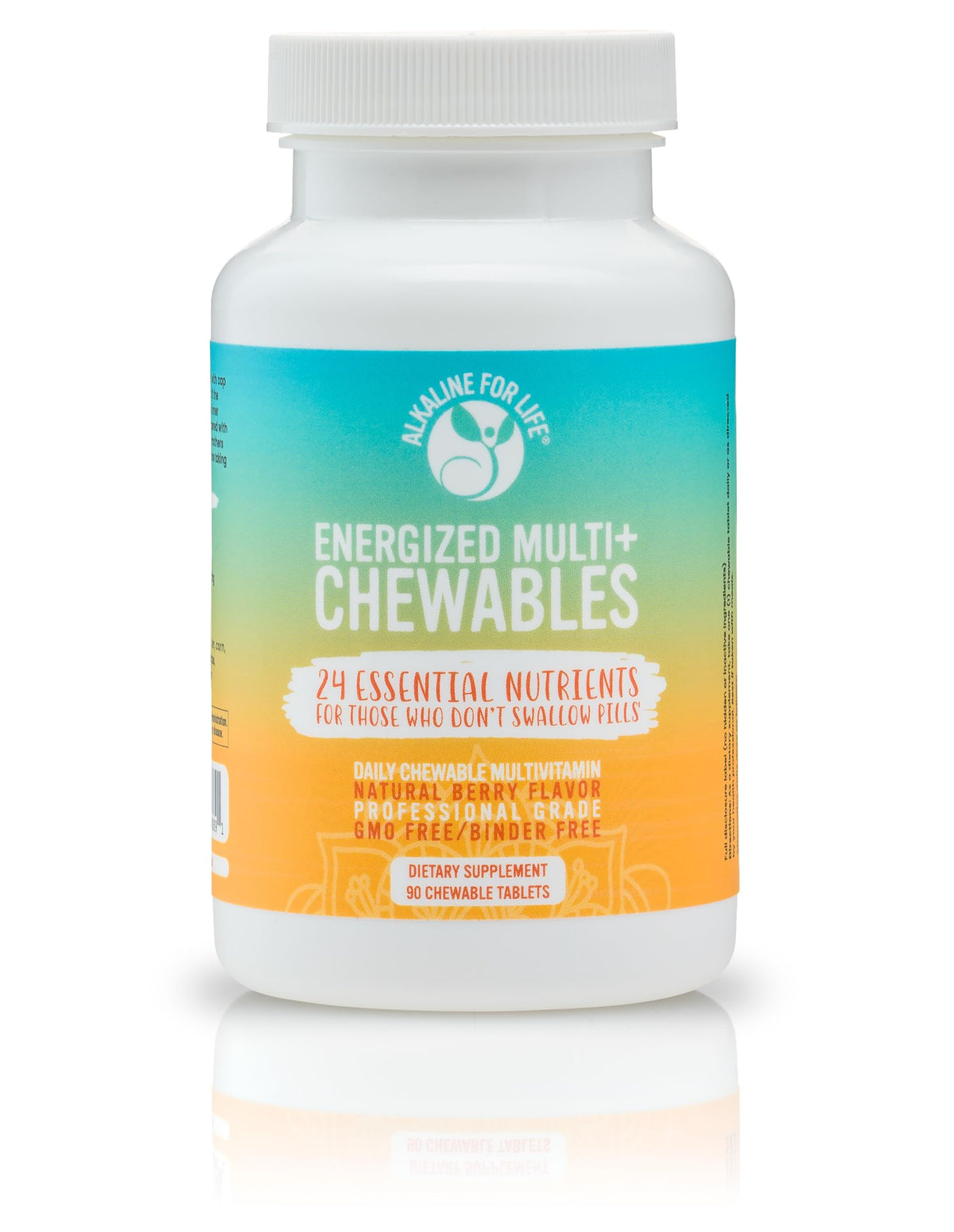 Alkaline for Life Energized Multi+ Chewables Daily Multivitamin with Methylated B12 and Folate, Mineral Chelates and Citrate Forms, Berry-Flavored Chewable for Adults and Families