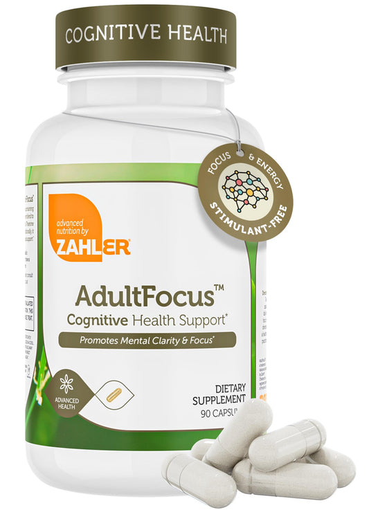 Zahler AdultFocus, Advanced Formula to Support Focus and Concentration, Certified Kosher, 60 Capsules
