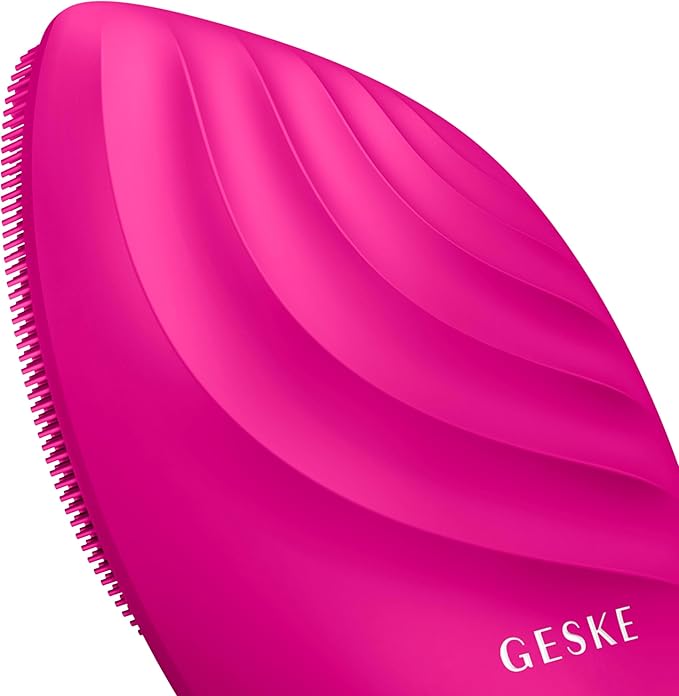 SmartAppGuided™ Sonic Facial Brush 5 in 1 | Vibrating Electric Facial Cleansing Brush | Soft Silicone Brush | Professional Facial Cleanser | Skin Cleanser & Exfoliator | Face Massager