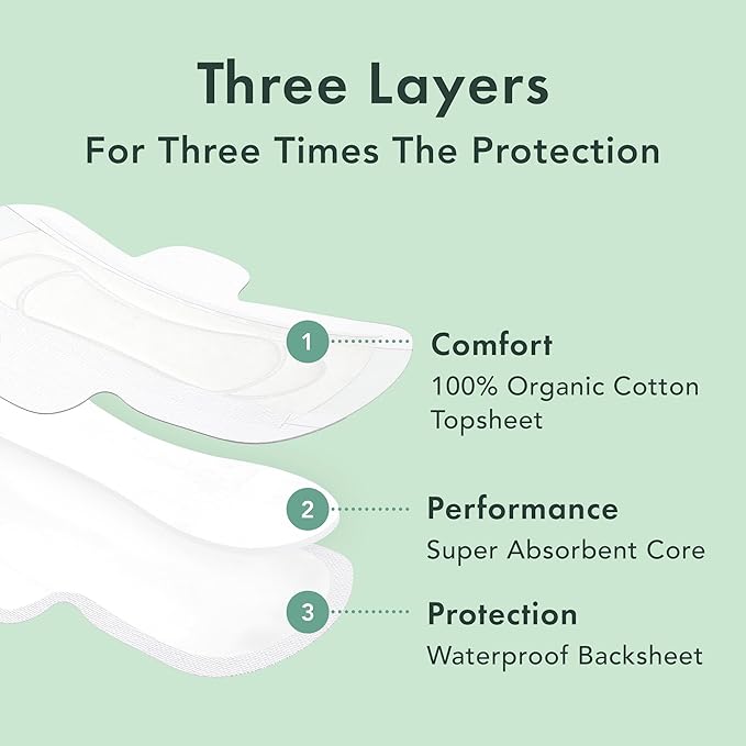 Rael Pads for Women, Organic Cotton Cover - Ultimate Absorbency, Feminine Care, Ultra Thin, Sanitary Napkins with Wings, Unscented (Extra Long Overnight, 24 Count)