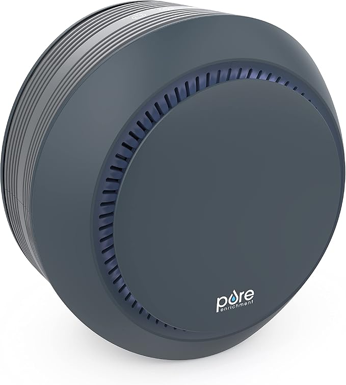 Pure Enrichment PureZone Halo Medium Room Air Purifier, 2 Stage Filtration, Purifies Air of Smoke, Pollen, Dust, and Pet Hair - Easily Fits on Tables, Desks, and Nightstands (Graphite)