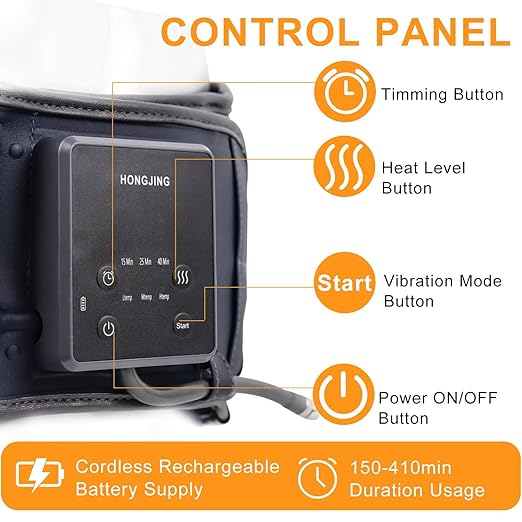HONGJING Inflatable Decompression Belt with Heating & Vibration for Instant Lower Back Pain Relief - Lumbar Massager Belt Rechargeable, One Size Fits 29-49