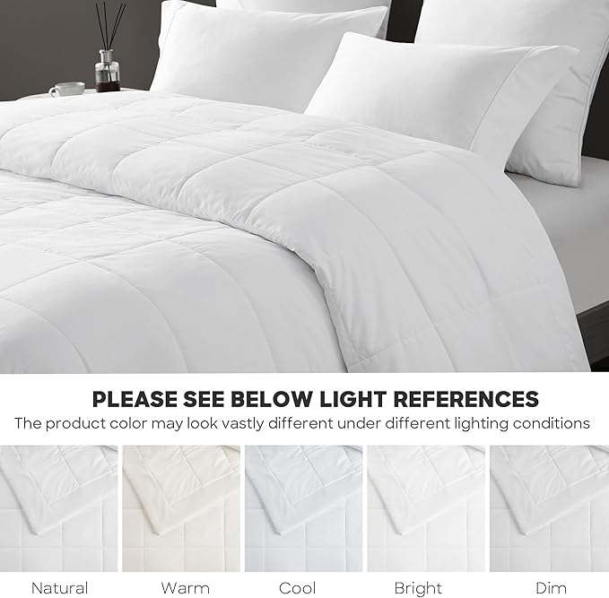 Sharper Image Jersey Knit Ultra-Soft, Cooling Twin Blanket, Box Quilting, Microfiber Reverse, All Season & Lightweight Summer Blanket Cozy T-Shirt Handfeel, White