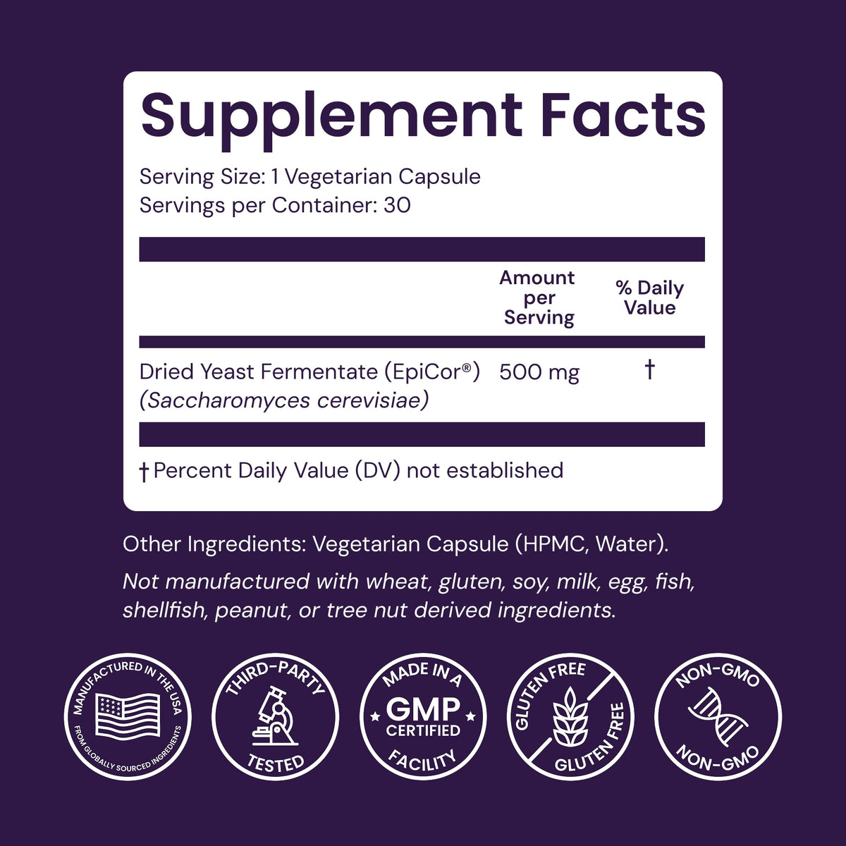 Healthy Origins EpiCor 500 mg, 30 Veggie Capsules - Featuring Clinically Studied Dried Yeast Fermentate - Supports Immune Function, Seasonal Wellness & Healthy Respiratory Health - 1 Month Supply