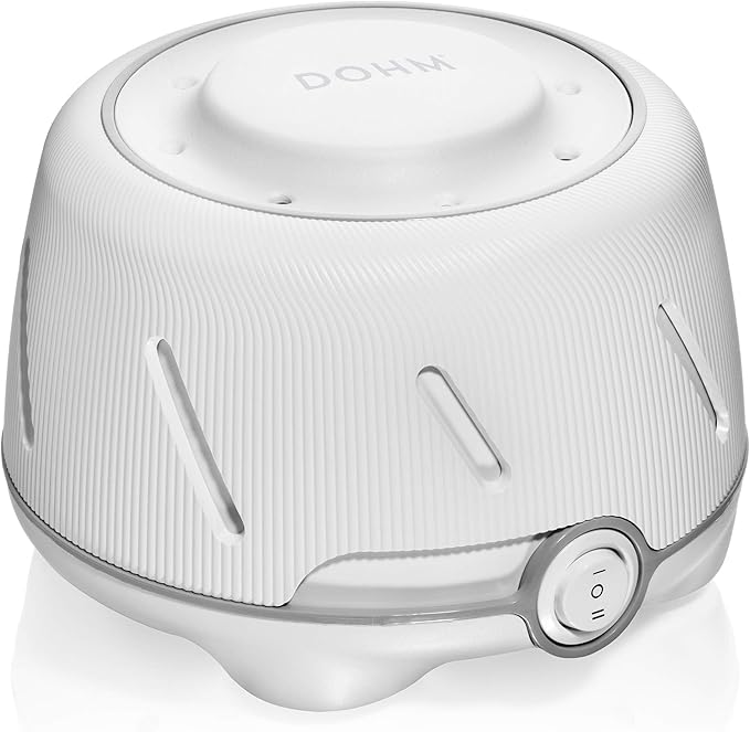 Yogasleep Dohm (White/Gray) & Travel Case (2 Piece Set) The Original White Noise Machine with Natural Sound from a Real Fan, Sleep Aid & Noise Cancelling For Adults & Baby, Office Privacy & Meditation