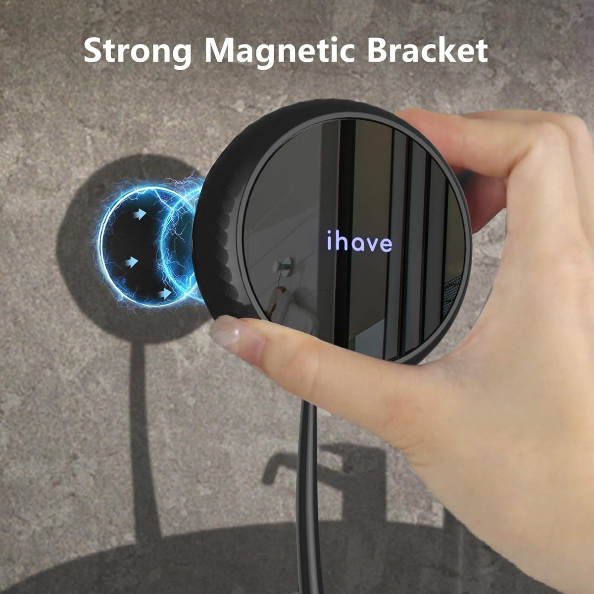 iHave Toothbrush Sanitizer – Wall-Mounted UV Toothbrush Holders for Bathrooms, Stylish Bathroom Accessories and Bathroom Decor for Home & RV, Travel Essentials, Cool Gadgets (Black)