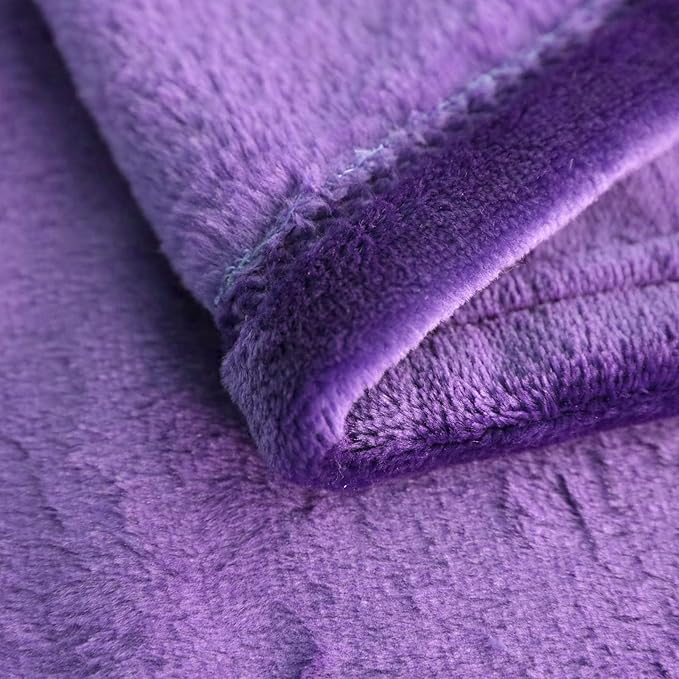SOCHOW Flannel Fleece Blanket King Size, All Season Lightweight Super Soft Cozy Blanket for Bed or Couch, Purple(90inch X108'')