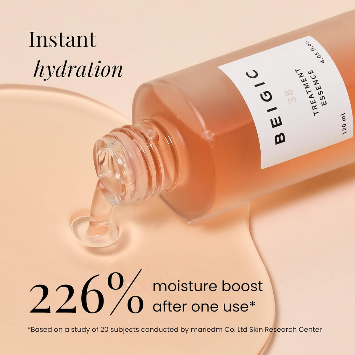 BEIGIC Treatment Essence - Hydrating Face Essence for Radiance & Smooth Skin Texture with Vegan Peptides & Niacinamide for Glass Skin (4.05 Fl. Oz)