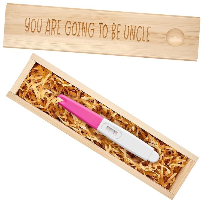 Pregnancy Announcement for Uncle, Pregnancy Test Keepsake Box, Baby Announcement Reveal Gifts Ideas for Husband Grandparents Dad Aunt and Uncle