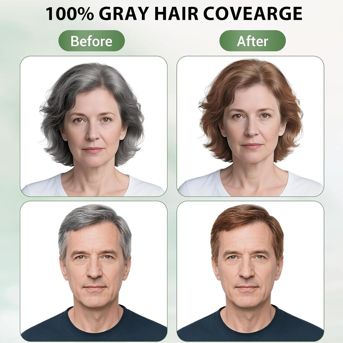 Light Brown Hair Dye Shampoo for Women Men, Instant Gray Hair Coverage Natural Herbal Hair Color Shampoo 3 In 1 champu para canas