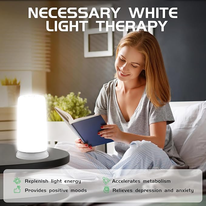 iKeener Green Light Therapy Lamp for Migraines,10000 Lux Mood&Energy Enhancing Light Therapy Lamp for Headaches,Insomnia,Anxiety Relief,Relaxation,Adjustable Warm White&Green Brightness