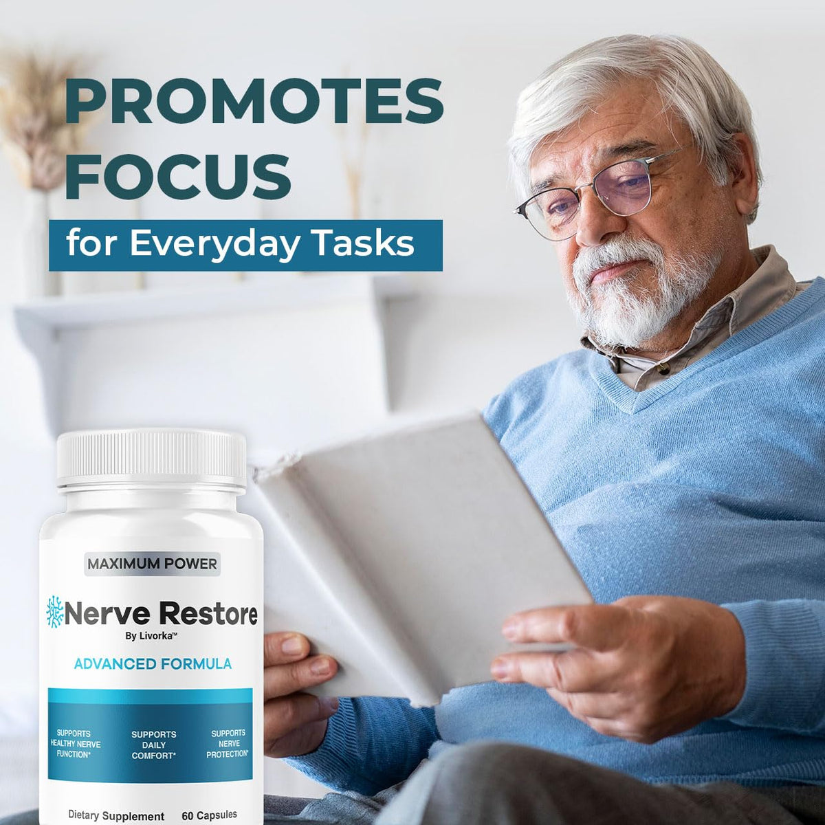 (3 Pack) Nerve Restore - Nerve Restore Advanced Formula Capsules Natural Premium Formula, Daily Pills Support Comfort, Nerve Restored Vitamins Health Wellness, 180 Capsules for 3 Months