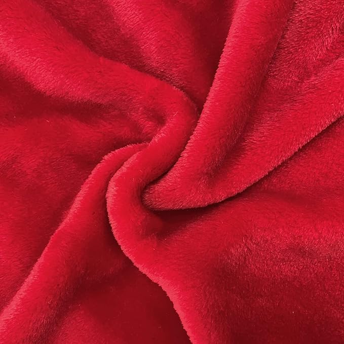 SOCHOW Flannel Fleece Blanket Twin Size, All Season Lightweight Super Soft Cozy Blanket for Bed or Couch, Classic Red 60inch X80''