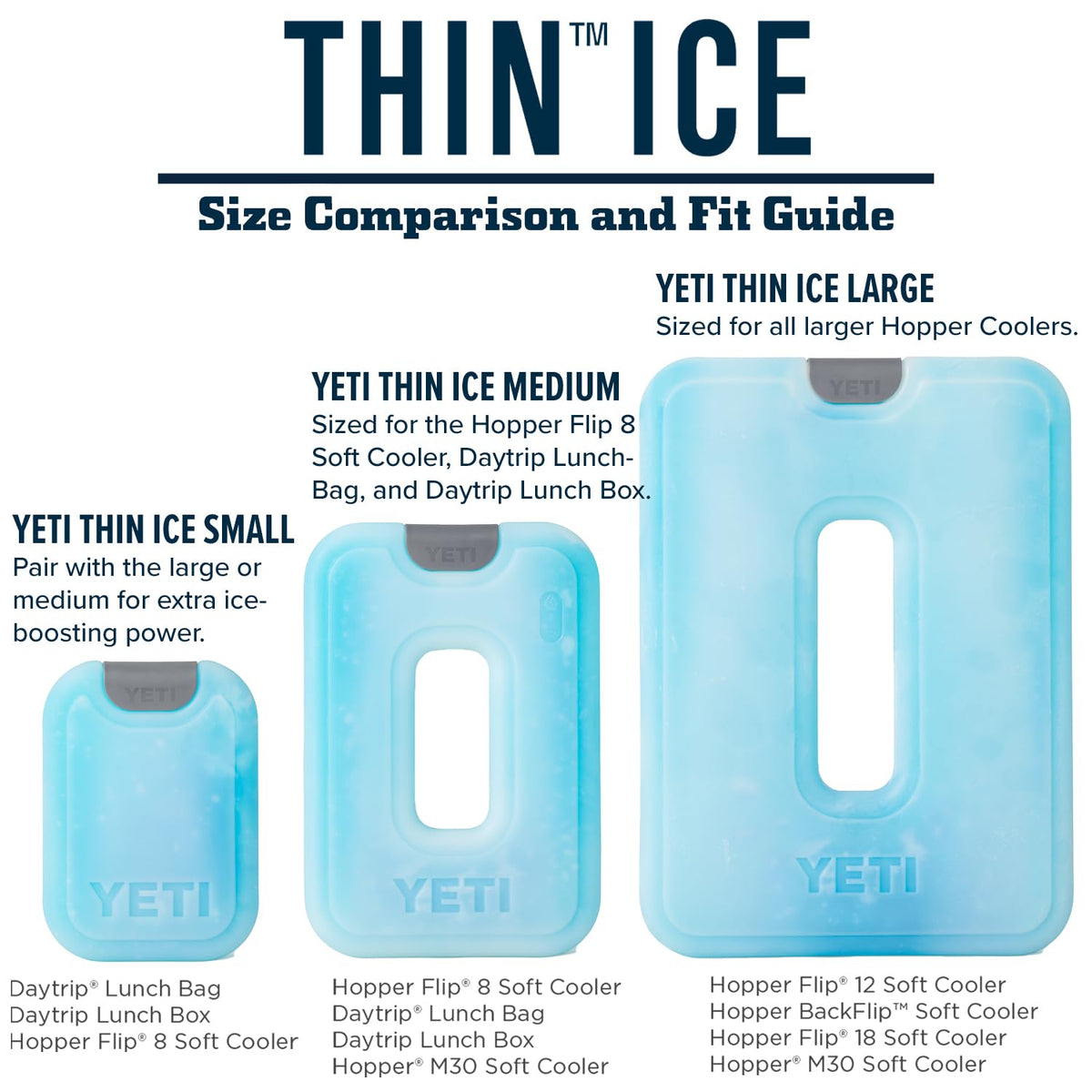 YETI ICE Sheet Refreezable Reusable Cooler Ice Pack, Large