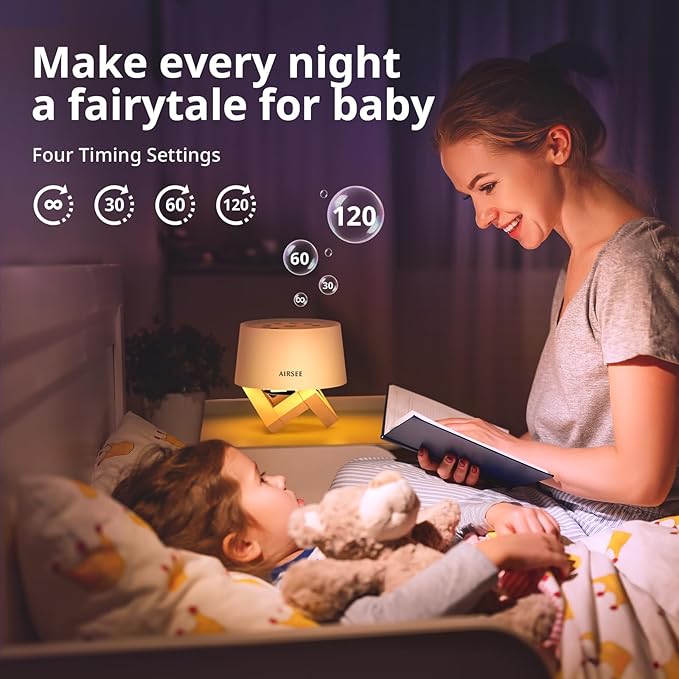 Airsee White Noise Sound Machine, 31 Soothing Sounds 4-Level Breathing Night Light Portable Sound Machine for Baby Adults,4 Timer Memory Function 32 Volume Levels Sleep Machines for Home Office Travel