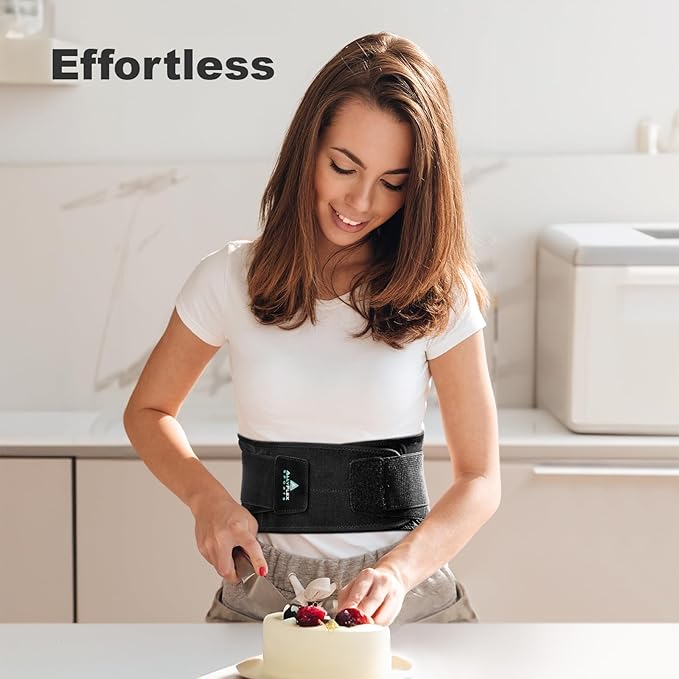 AllyFlex Sports® Lightweight Back Brace Under Clothes Breathable Honeycomb Mesh & Dual Lumbar Pads for Lower Back Pain Relief, Adjustable Straps for Optimal Lower Back Support - XL/XXL