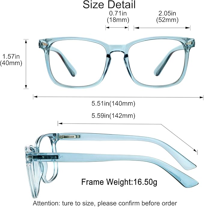 YEIN Bifocal Reading Glasses with Blue Light Blocking Lenses, Bifocal Reader for Women and Men, Vintage Square frame with Spring Hinge (+0.00/+1.00 magnification)