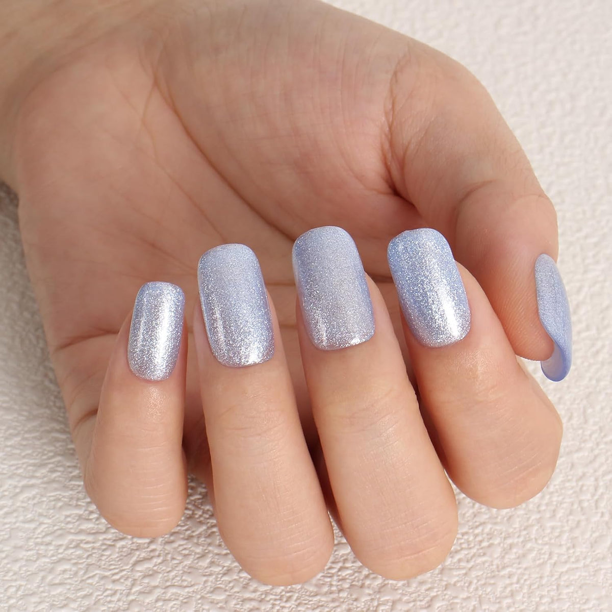 Grey Blue Metallic Glitter Gel Polish, 15ml UV/LED Soak Off Gel Nail Polish for Manicure Salon or DIY Nail Art at Home,Women Girls Gifts - GP0096