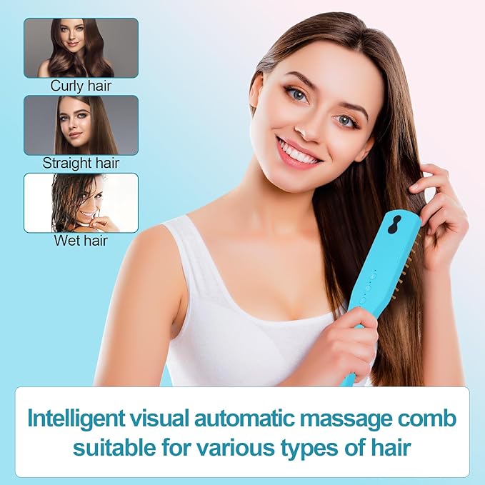 Intelligent Visual Scalp Comb - Hair Comb with Camera, Ultrasonic Electric Hair Brush, Promote Hair Growth, HD Scalp Monitoring, Hair Oil Applicator, Water Mist Hydration Maintenance