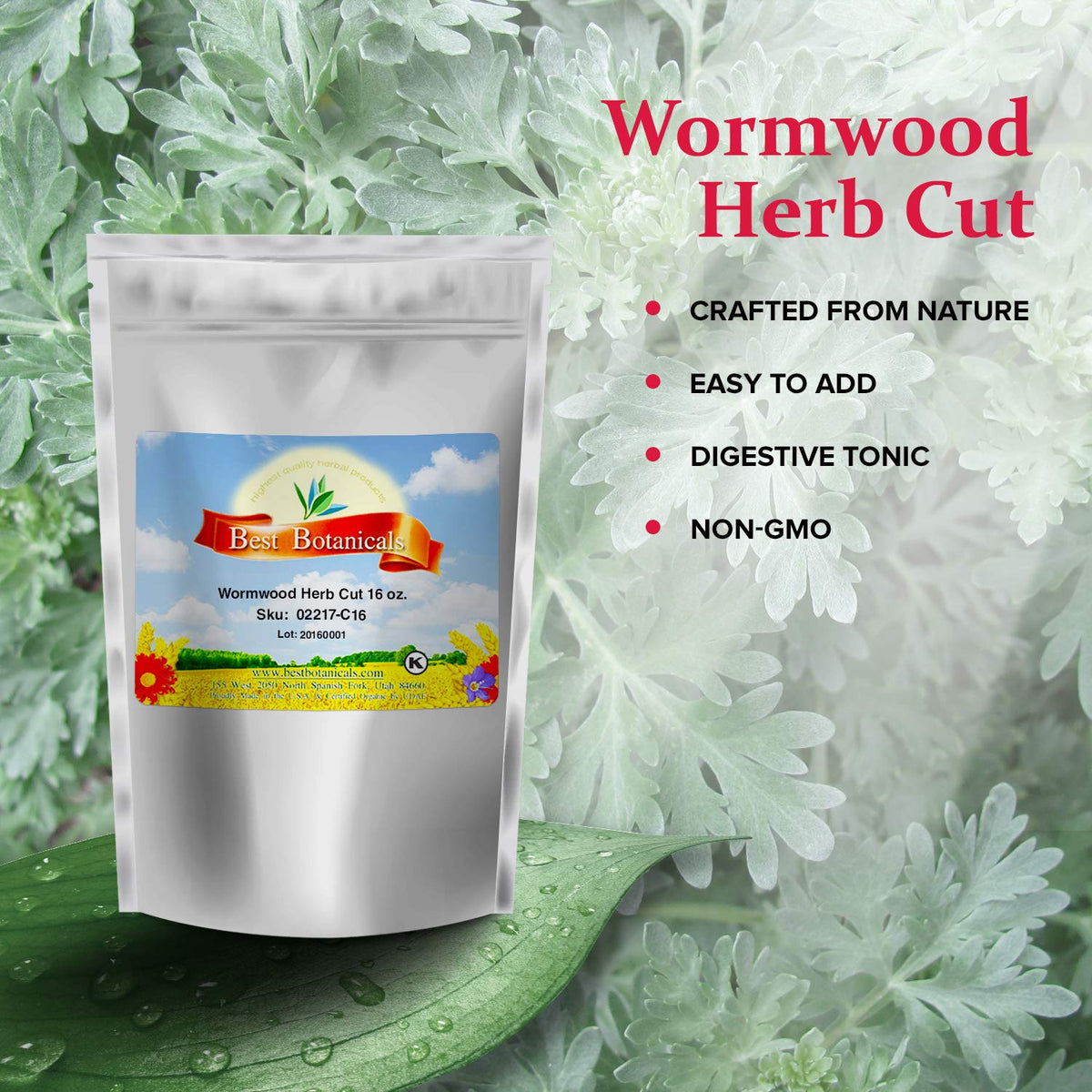 Best Botanicals Wormwood Herb Cut 16 oz.