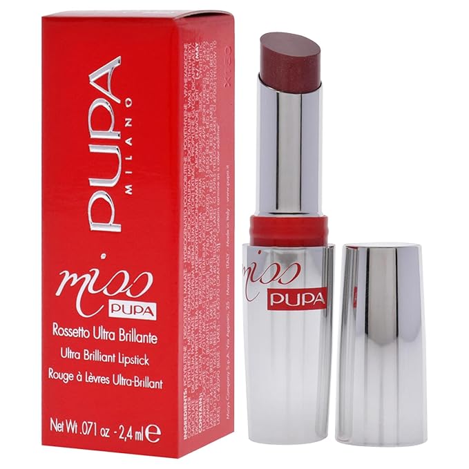 Pupa Milano Miss Milano Lipstick - Creamy, Ultra Pigmented Color For Lips - Nourishing Formula - Crystal-Effect Lipstick - Ultimate Boost Of Volume And Hydration - 603 Upper East Side - 0.071 OZ