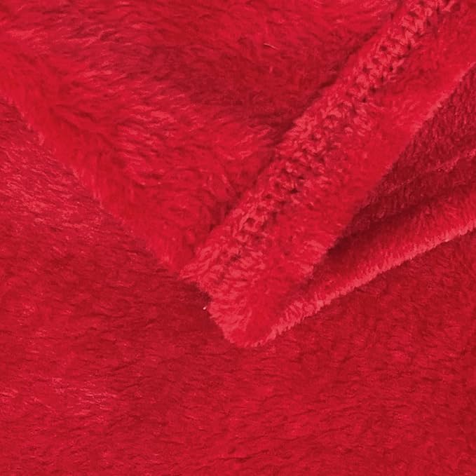 SOCHOW Flannel Fleece Blanket Twin Size, All Season Lightweight Super Soft Cozy Blanket for Bed or Couch, Classic Red 60inch X80''