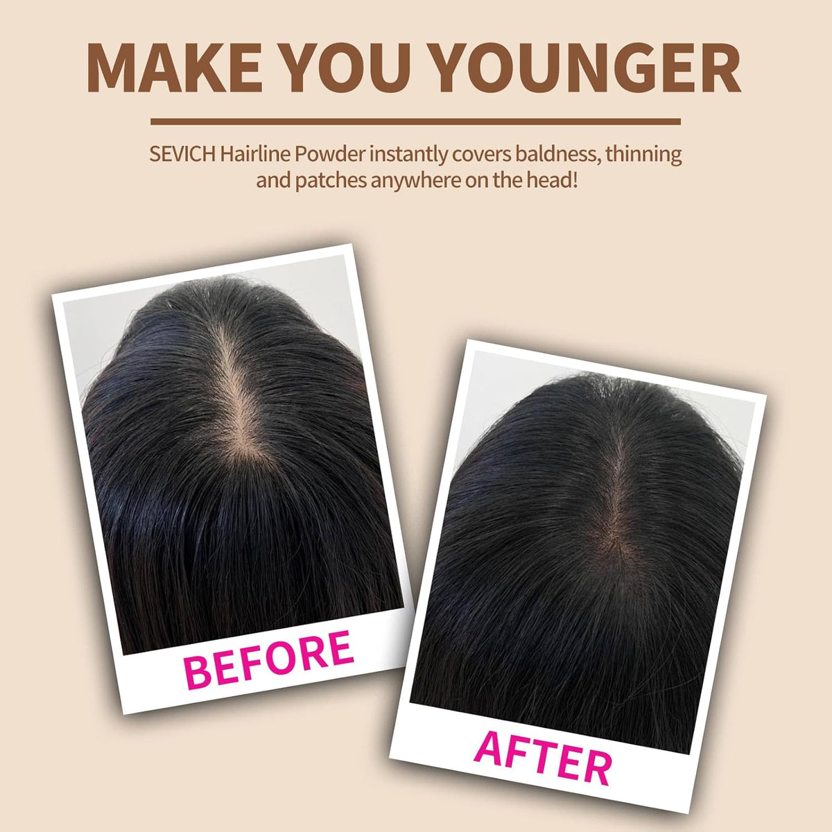 SEVICH Hairline Powder - Quick Cover for Thinning Grey Hair, Eyebrows & Beard for Women & Men, Windproof & Sweatproof, Blonde