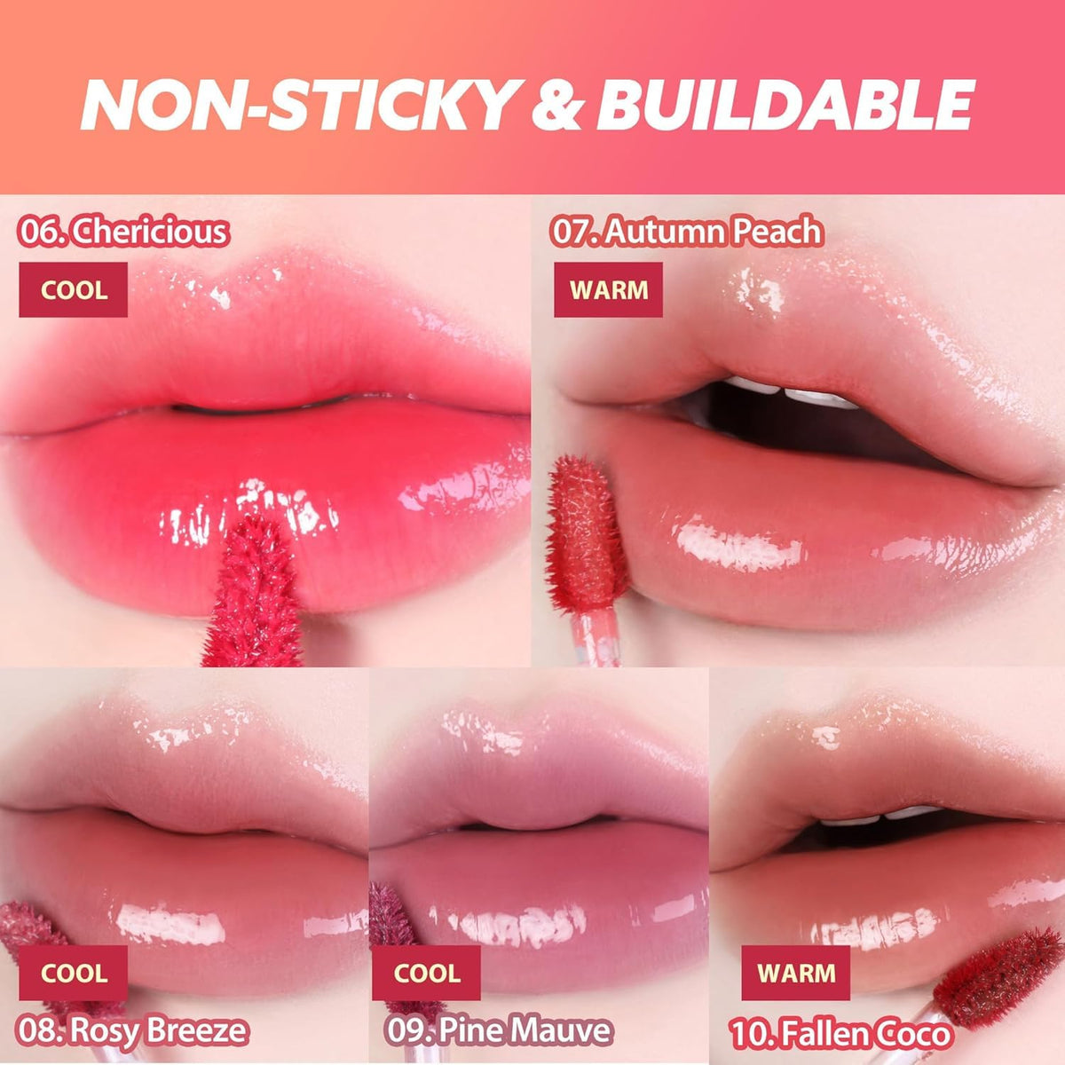 MILKTOUCH Jelly Fit Lip Tint (07 Autumn Peach) with Cooling Plumping Effect and Water-Based Non-Sticky Texture | Long Lasting Korean Beauty Lipstain Tinted Gloss Oil Brown K Makeup