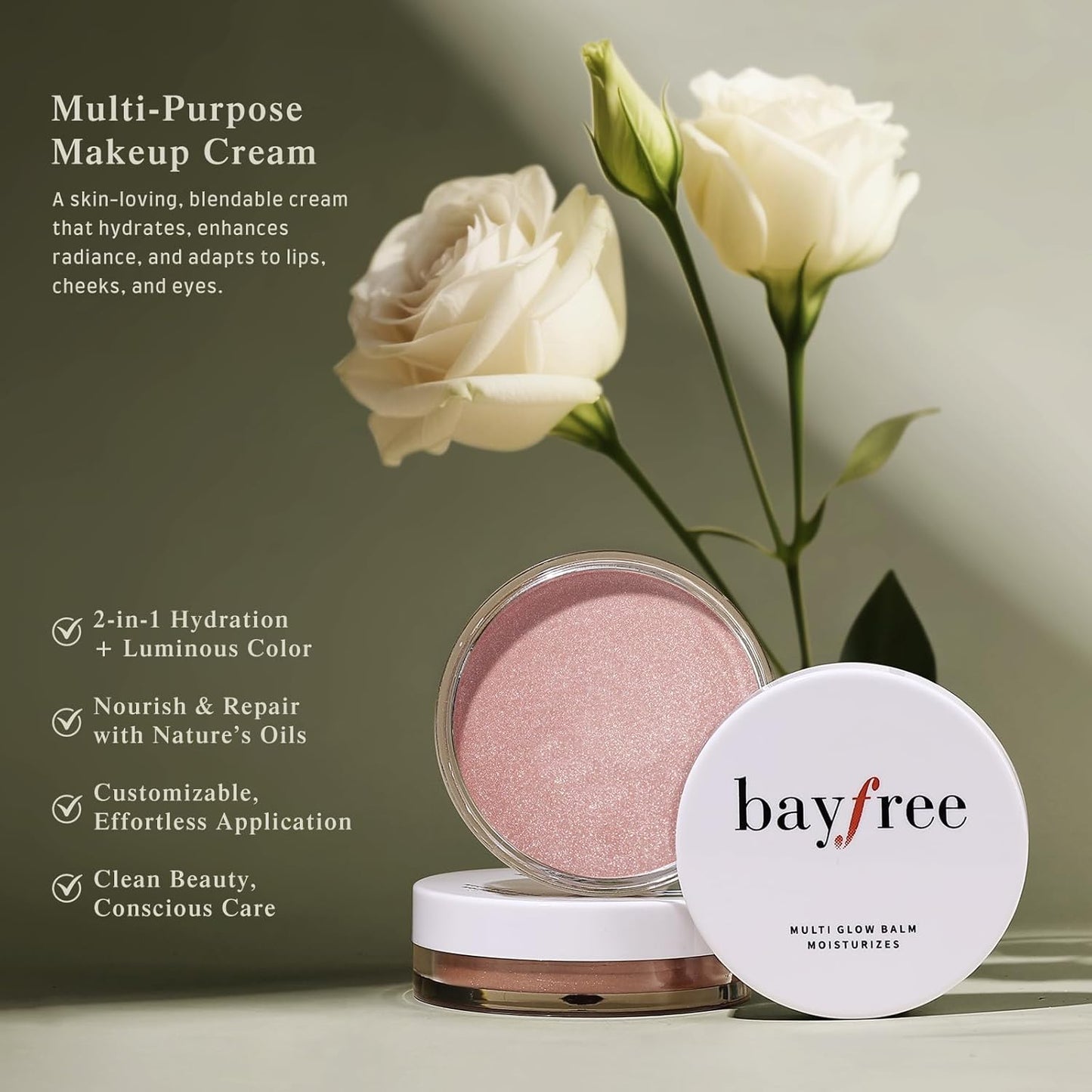 Multi Glow Balm, Cream Blush for Cheeks, Blush Balm Face Makeup, Radiant Finish, Hydrating, Creamy, Lightweight & Blendable Color, Face Makeup, 0.63 Oz
