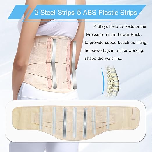 Back Brace for Men Women Lower back - Immediate Relief from Back Pain, Herniated Disc, Sciatica, Scoliosis and more! - Breathable Mesh Design with 7 Stays, - Back Support Belt for Men/Women for work , Anti-skid lumbar support belt (XX-Large)