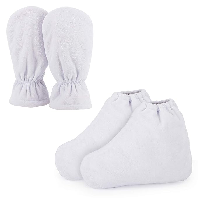 Paraffin Bath Mitts, Segbeauty Thick Snug Elastic Opening Paraffin Wax Glove and Bootie with Double Terry Clothes for Heat thera-py, Hand and Foot Bags for Thermal SPA treat-ment, Paraffin Machine