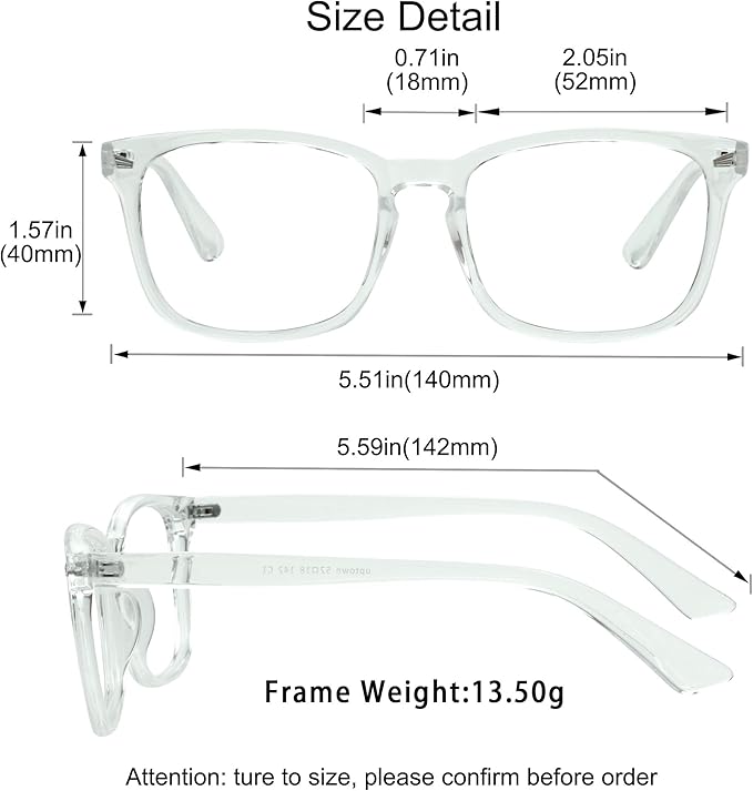 YEIN Bifocal Reading Glasses with Blue Light Blocking Lenses, Bifocal Reader for Women and Men, Vintage Square frame with Spring Hinge (+0.00/+1.00 magnification)