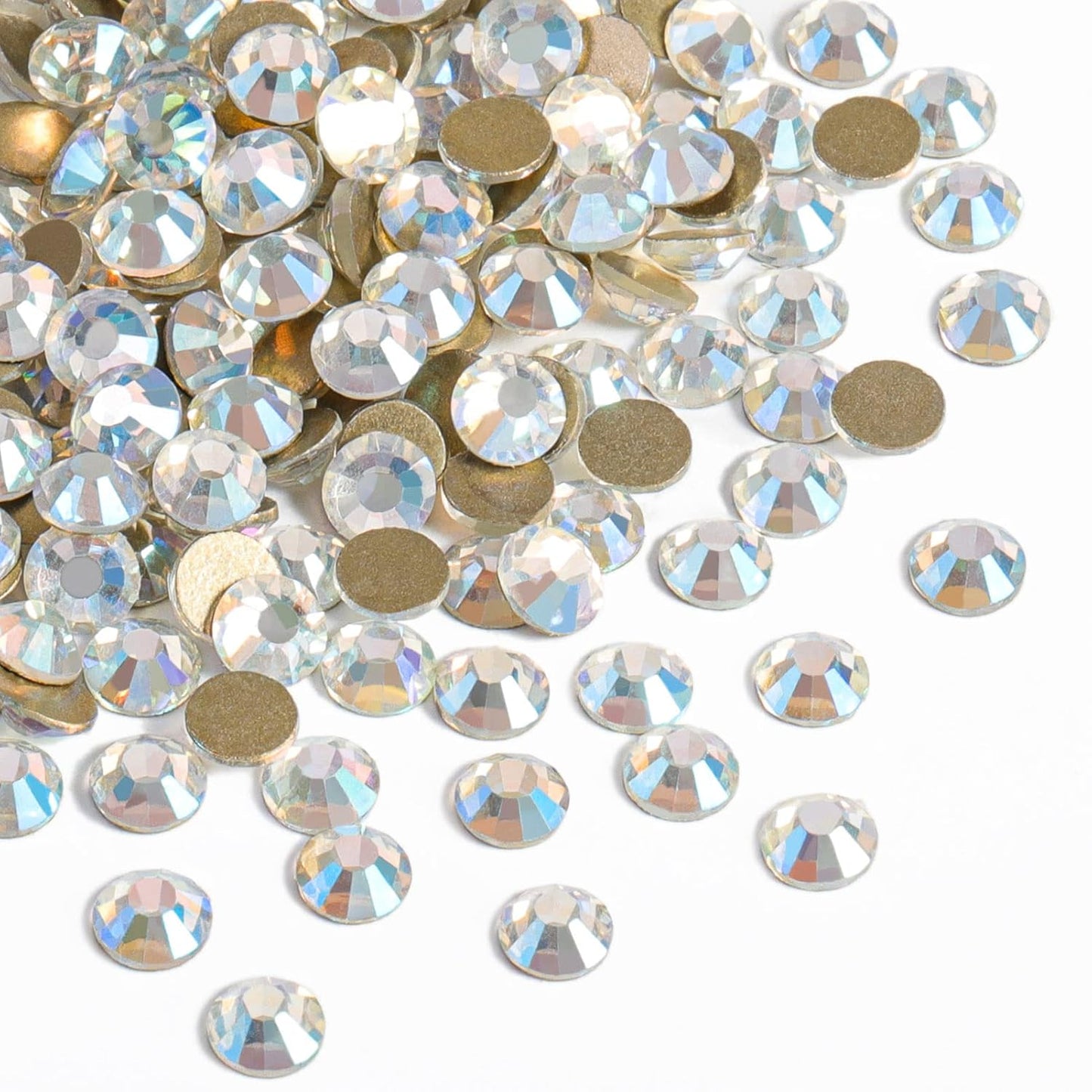 beadsland Flat Back Crystal Rhinestones Round Gems for Nail Art and Craft Glue Fix, Blue Moonlight (2.9-3.0mm) SS12/1440pcs