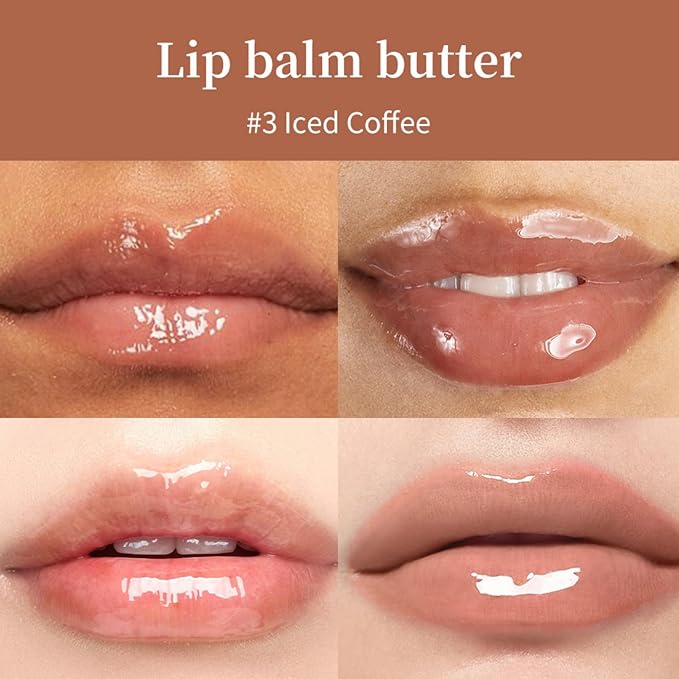 Lip Butter Balm - Lip Balm Hydrating - Tinted Lip Balm - Moisturizing Lip Gloss Set - Girls Lip Oil - Lip Moisturizer for Women - Lip Care Products - Christmas Gifts for Teen Girls