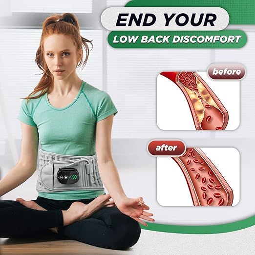 ERHIVORA Decompression Back Belt with Red Light Heating and Massage, Back Reliever, Inflatable Back Brace for Spinal Lumbar Woman Men Heating Pad