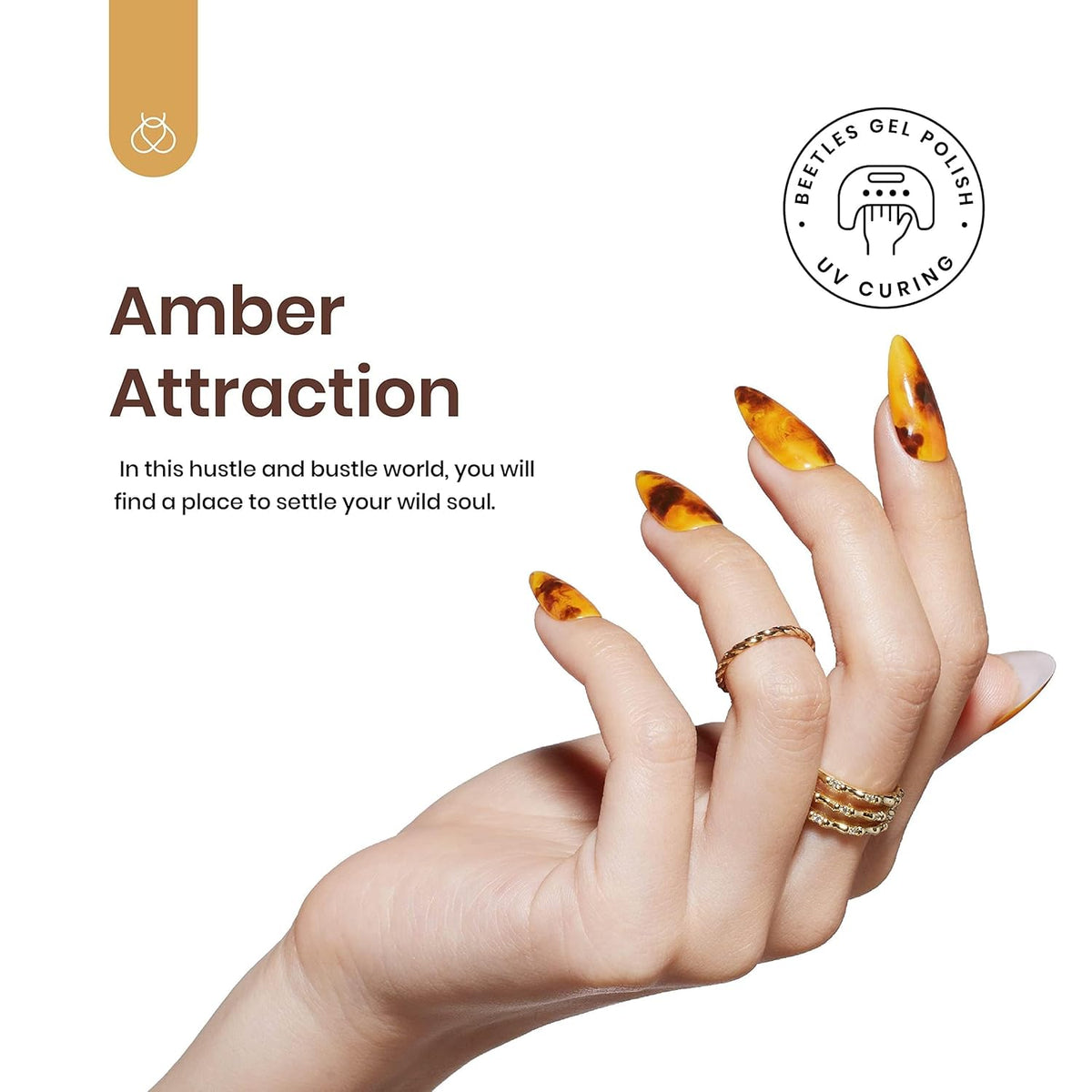 Beetles Fall Gel Polish with Blooming Gel - Amber Attraction 5 Colors Brown Gel Polish White Wine Fall Color Nail Polish Set Clear Blooming Polish Soak Off Uv Nail Art Gfit Set for Women