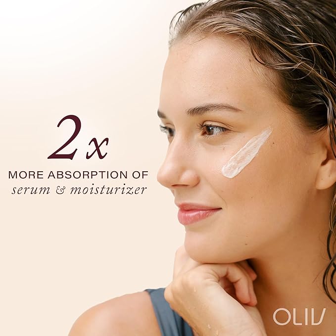 Oliv Facial Cleansing Brush - Sonic Exfoliate Face Cleaner Brush, Facial Cleanser Brush - Face Brush Cleanser Brush - Wash Washer Electric Scrubber Women Waterproof
