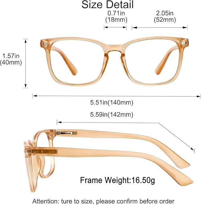 YEIN Bifocal Reading Glasses with Blue Light Blocking Lenses, Bifocal Reader for Women and Men, Vintage Square frame with Spring Hinge (+0.50/+2.50 magnification)