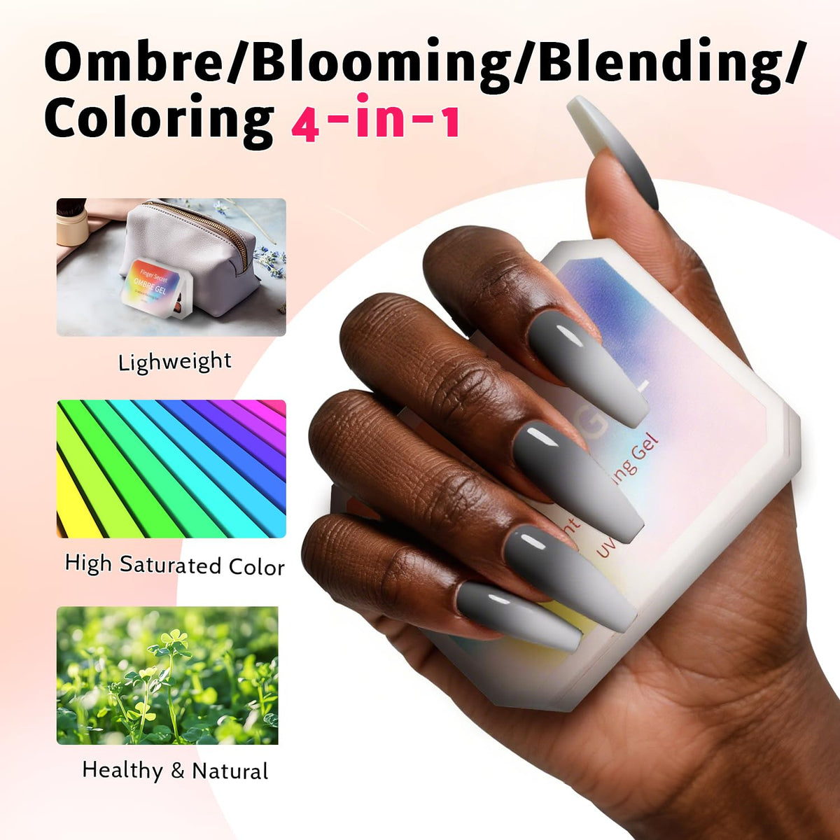 Nail Art Brushes Kit, Multifunctional Nail Brushes for Nail Art Nail Design Brush Gel Nail Brush for Nail Extension Nail Art Liner Brush Dotting Tools for DIY (9 Colors Set G)
