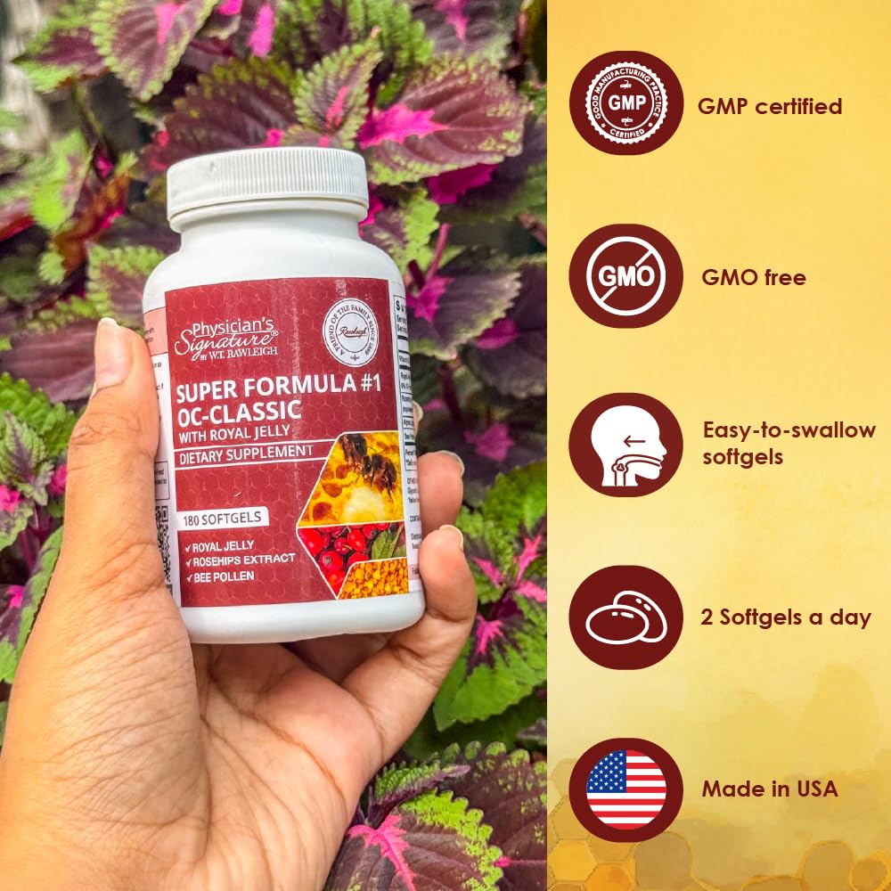 Rawleigh Super Formula No. 1 OC Classic – 180 Softgels (3-Month Supply) | Antioxidant & Cellular Support | Heart, Immune & Energy Wellness | with Royal Jelly, Bee Pollen, Rosehips, ALA & Vitamin B12