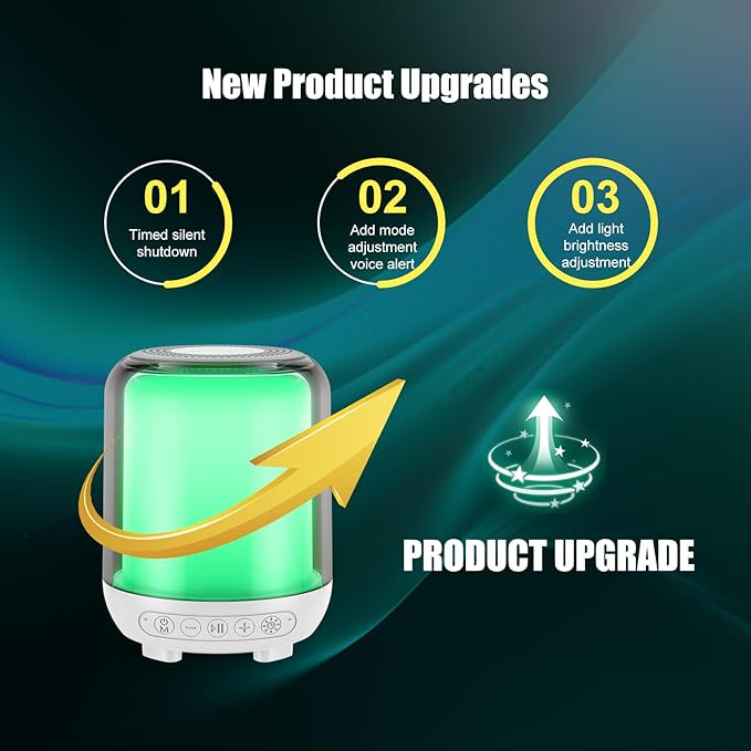 Green Light Therapy Lamp for Migraine Relief and Anxiety Alleviation | Wireless Speaker with Soothing White Noise for Sleep | Dual-Mode Light | Sound Therapy