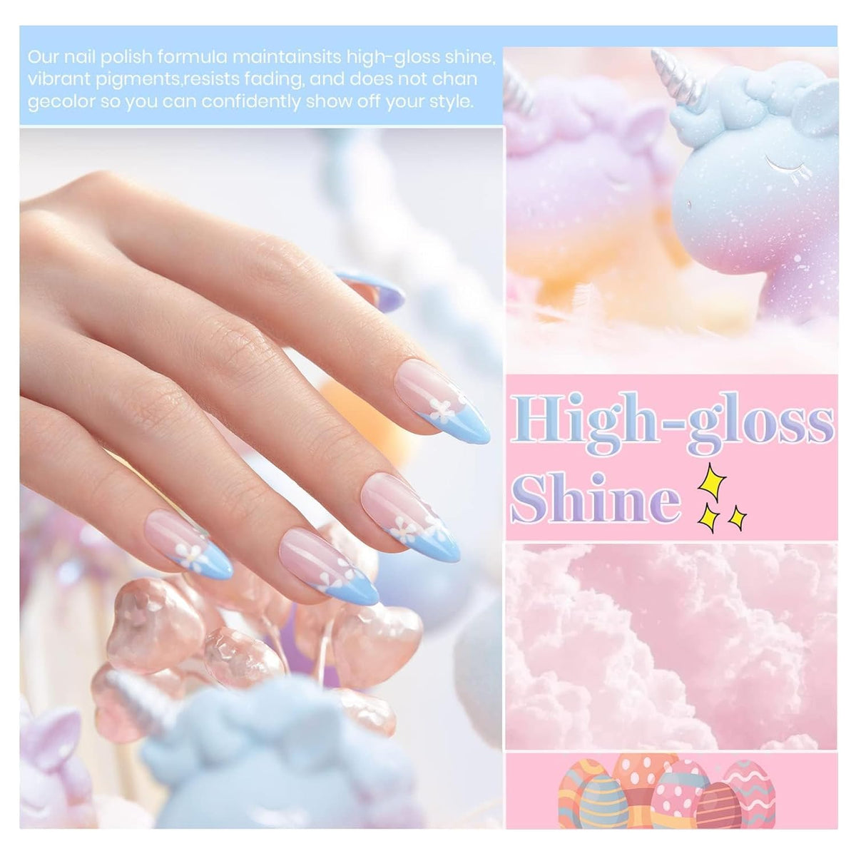 Beetles Pastel Gel Polish Set - 6 Colors Pink Yellow Blue Green Purple Soak Off Nail UV Lamp Gel Nail Kits Decorations Nail Art Gifts