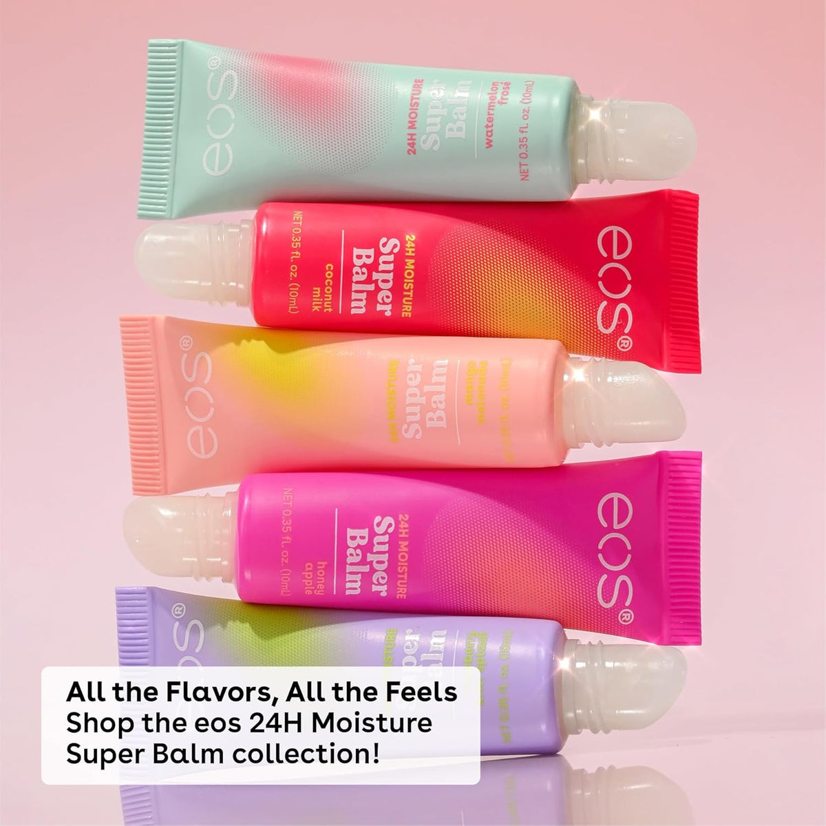 eos 24H Moisture Super Balm- Raspberry Kiwi Splash & Strawberry Sorbet, Lip Mask, Day or Night Lip Treatment, Made for Sensitive Skin, 0.35 fl oz, 2-Pack