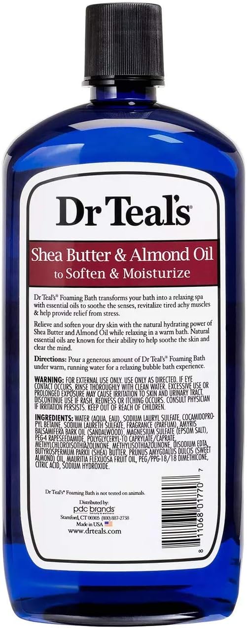 Dr Teal's Foaming Bath Variety Gift Set (2 Pack, 34oz Ea) - Soften & Moisturize Shea Butter & Almond Oil, Nourish & Protect Coconut Oil - Essential Oils Blended with Pure Epsom Salt - at Home Spa Kit