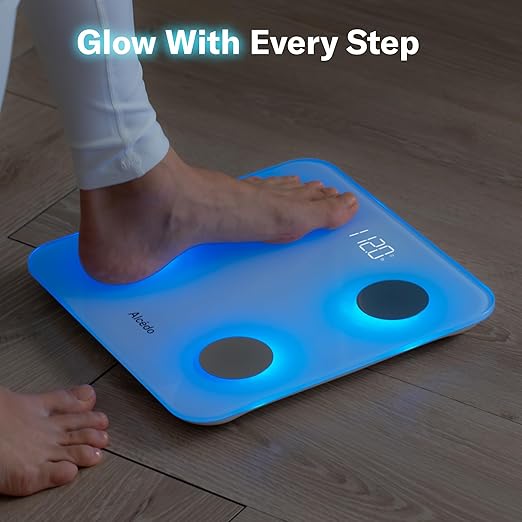 Alcedo Smart Body Fat Scale, Digital Scale with BMI, Fat Percentage, Muscle Mass, Color-Changing with Weight Variation, 400 lb, Bluetooth