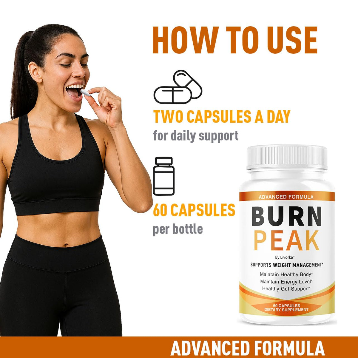Burn Peak Capsules - Official BurnPeak Weight Pills Advanced Premium Support, All Natural Burn Peak Pink Salt Trick Supplement for Overall Health & Wellness Reviews, 60 Capsules for 1 Month